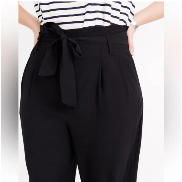 Madewell Black Paperbag style pants size 10 - Picture 2 of 4